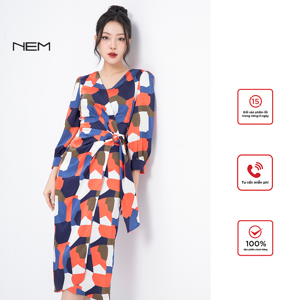Đầm nữ họa tiết thiết kế nem fashion d16552