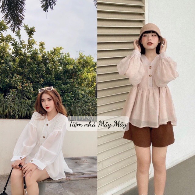 Áo babydoll phong cách Hàn Quốc hàng 2 lớp cực đẹp