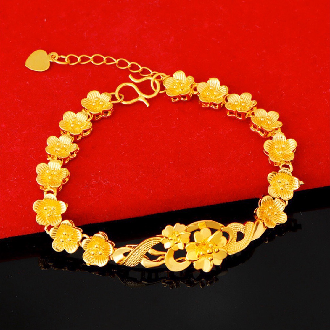 Lắc tay hoa mai mạ vàng 24k cao cấp mẫu mới cực đẹp