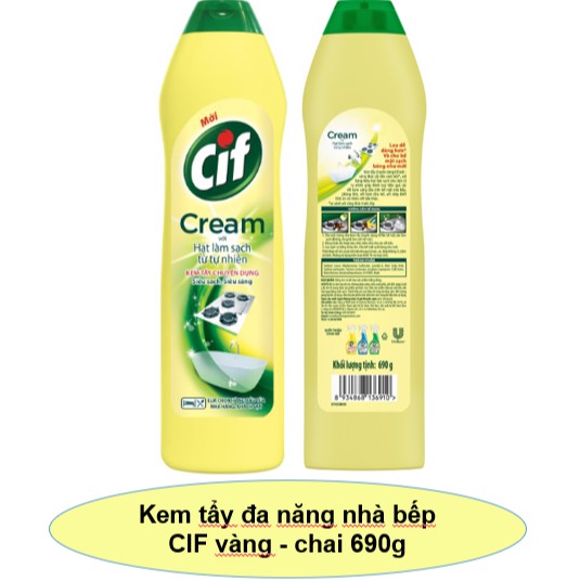 Kem tẩy đa năng nhà bếp CIF vàng - chai 690g