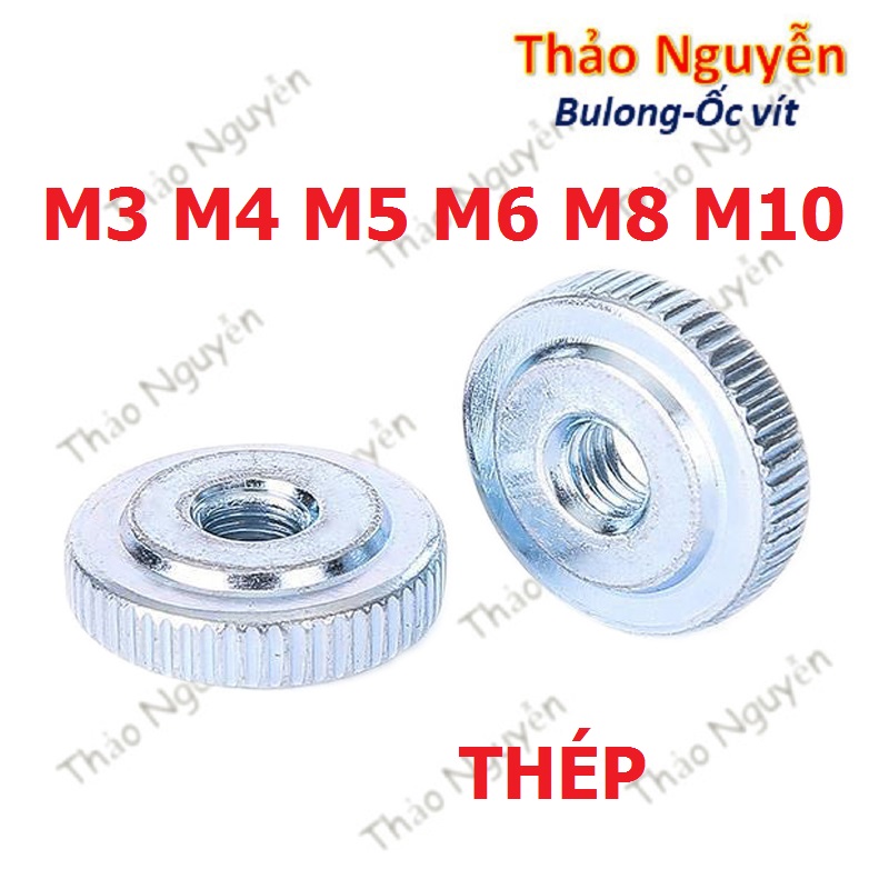 Núm vặn ren tròn bằng thép size m3 m4 m5 m6 m8 m10