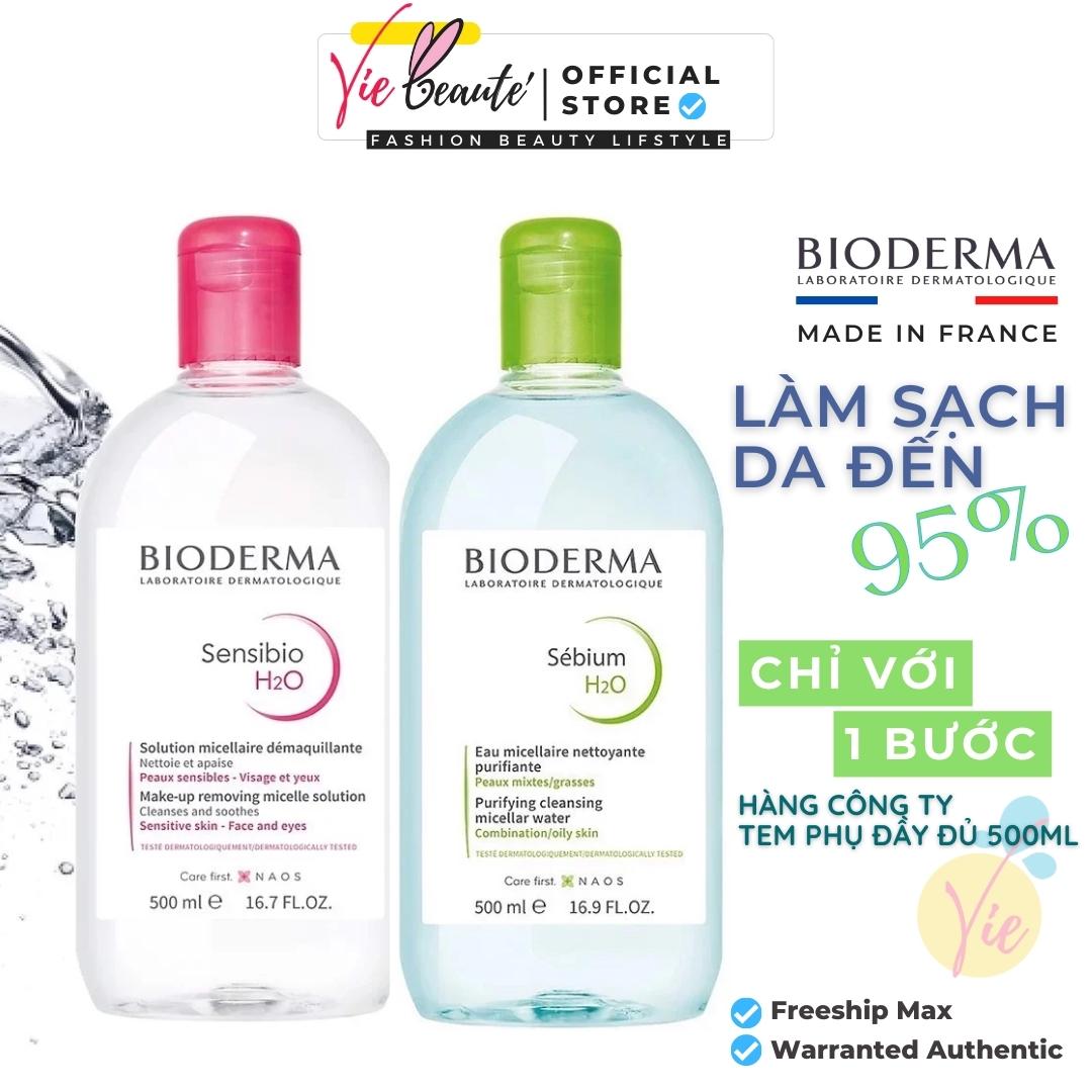 Nước tẩy trang Bioderma cho da dầu mụn, nhạy cảm - Bioderma Sensibio + Sebium H2O 500ml