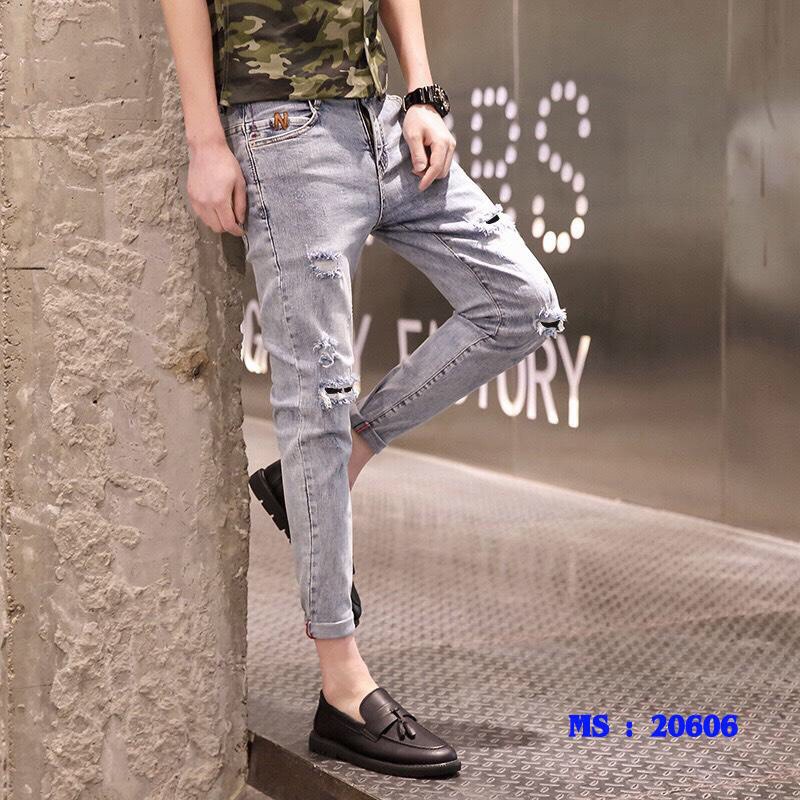 [HCM]QUẦN JEAN NAM XÁM XANH ÔM BODY DÁNG HÀN QUỐC CAO CẤP MT 20606  PAGANIFASHION