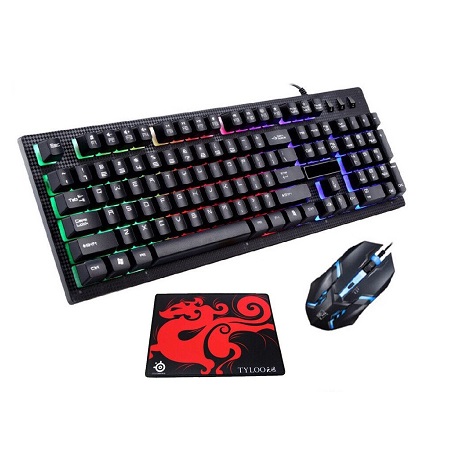 Combo bàn phím chuột g20 chuyên game led 7 màu + tặng lót tyloos