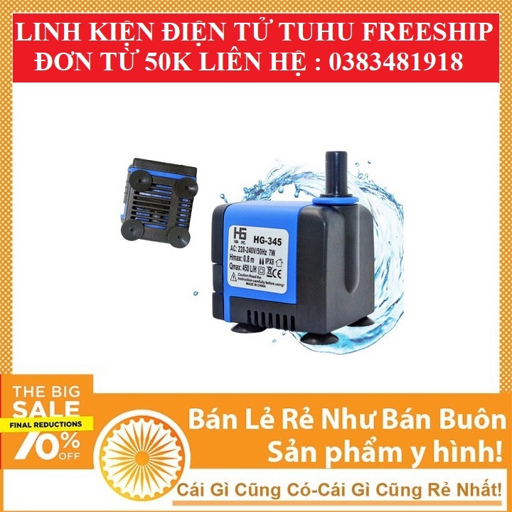Bơm chìm mini hg-320 220v 3w bơm tiểu cảnh, bể cá, điều hòa nước - linhkienmh