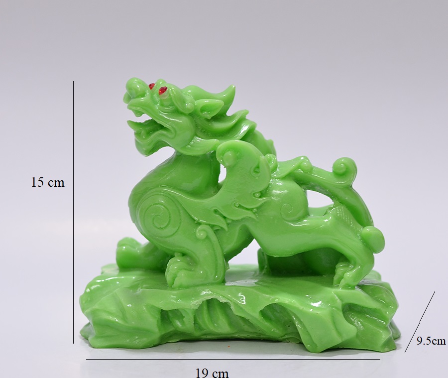 [HCM]Tỳ hưu đá màu xanh ngọc có đế