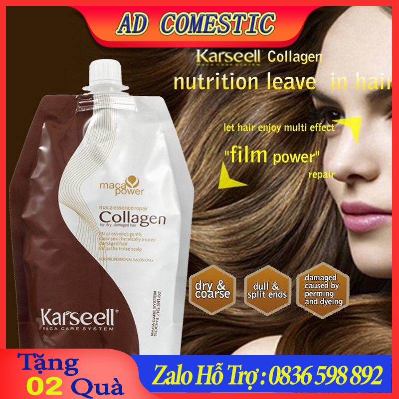 Ủ tóc collagen karseell 500ML mềm mượt , phục hồi tóc