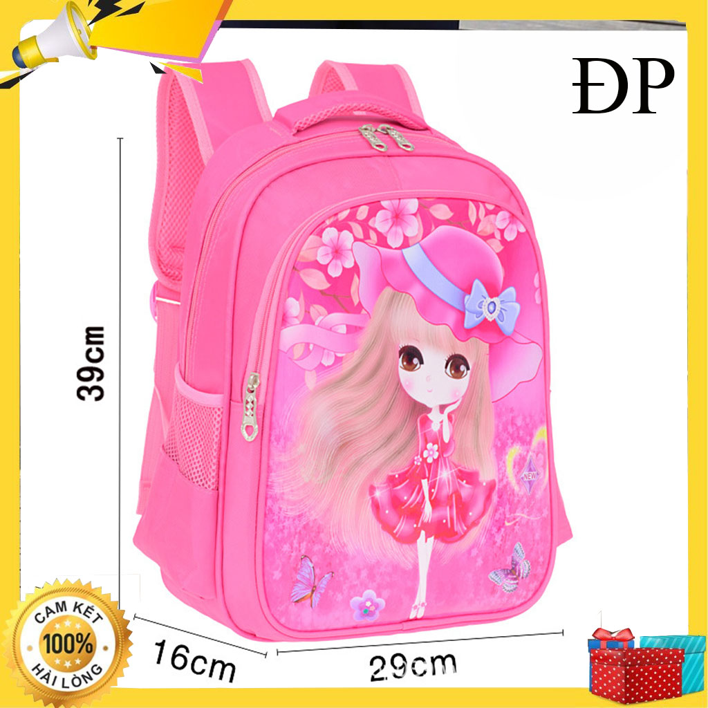 [HÀNG ĐẸP- SIZE 38cm CHO BÉ LỚP 1 ĐẾN LỚP 4] Ba lo học sinh chống gù , Balo cho bé gái , Balo công chúa , Balo đi học cho bé , Ba lô , Cặp học sinh , Cặp đi học chống thấm nước