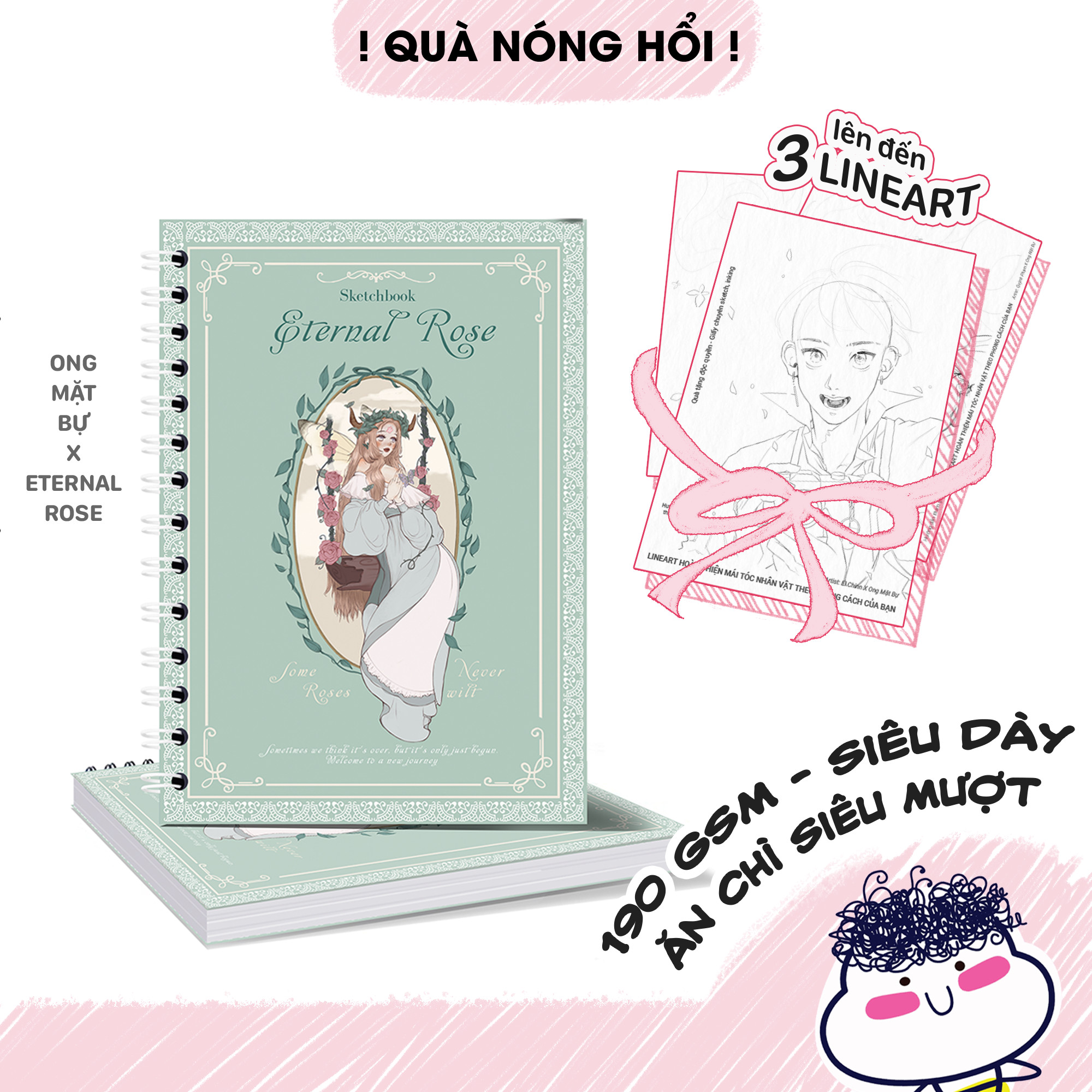 Sổ Vẽ Không Kị Tẩy - Sổ Phác Thảo Enternal Rose - Lỗi 1 Đổi 1 - Sketchbook Không Kèm Tài Liệu Vẽ