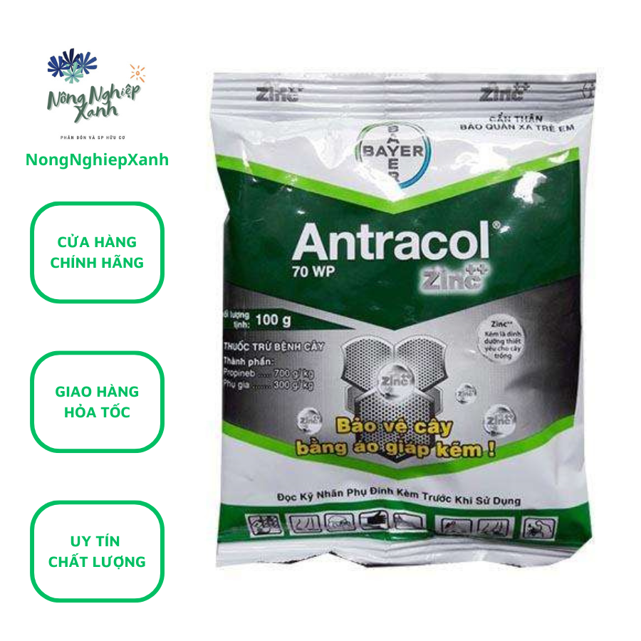 Phòng trừ vàng lá thối rễ thối gốc Antracol chuyên dùng cho phong lan cây cảnh gói 100g