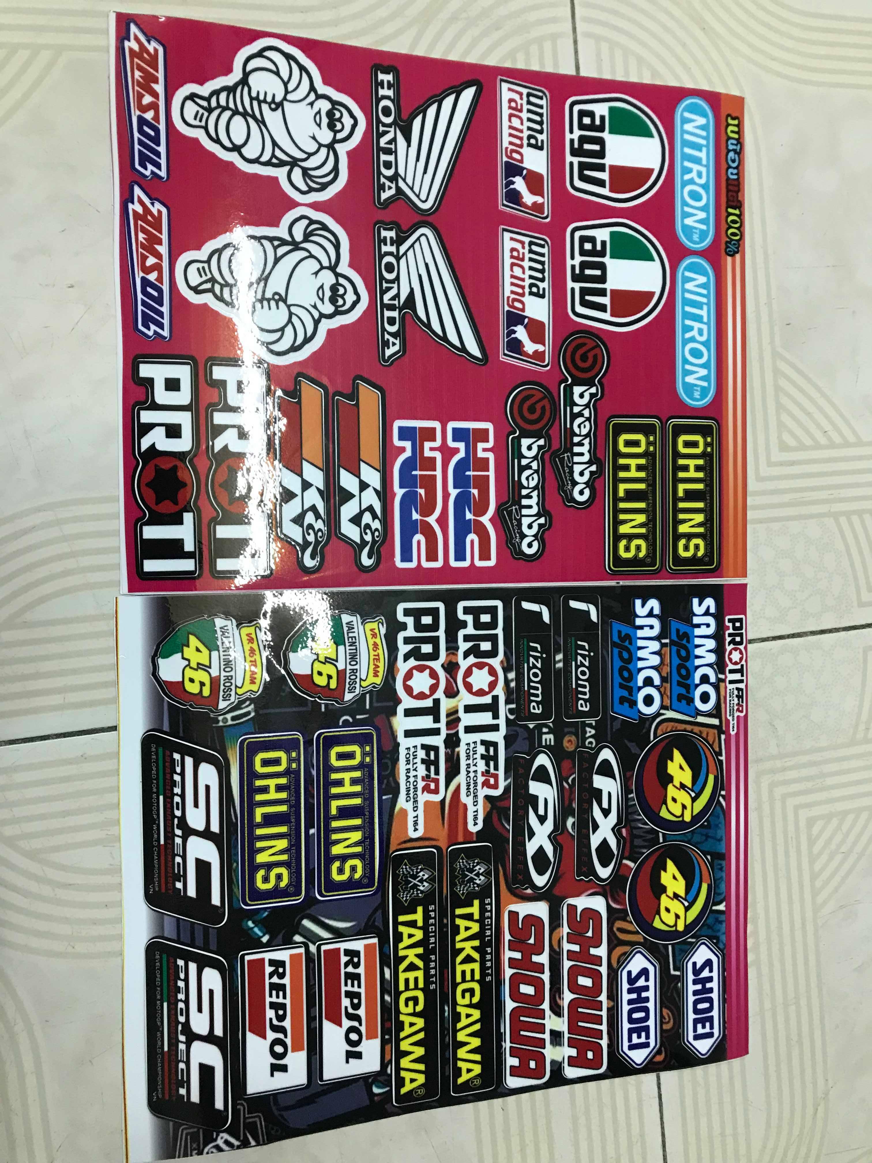 [HCM]Tem sét logo combo michelin amsoil và tem samco repsol