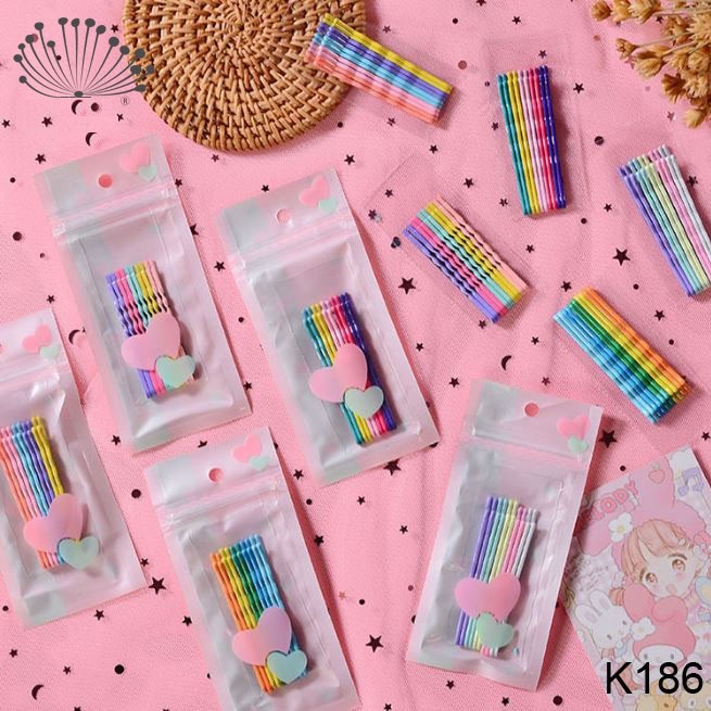 ❤️ vỉ 10 ghim kẹp tóc tăm hàn quốc sắc màu xinh xắn -z113-c9t1