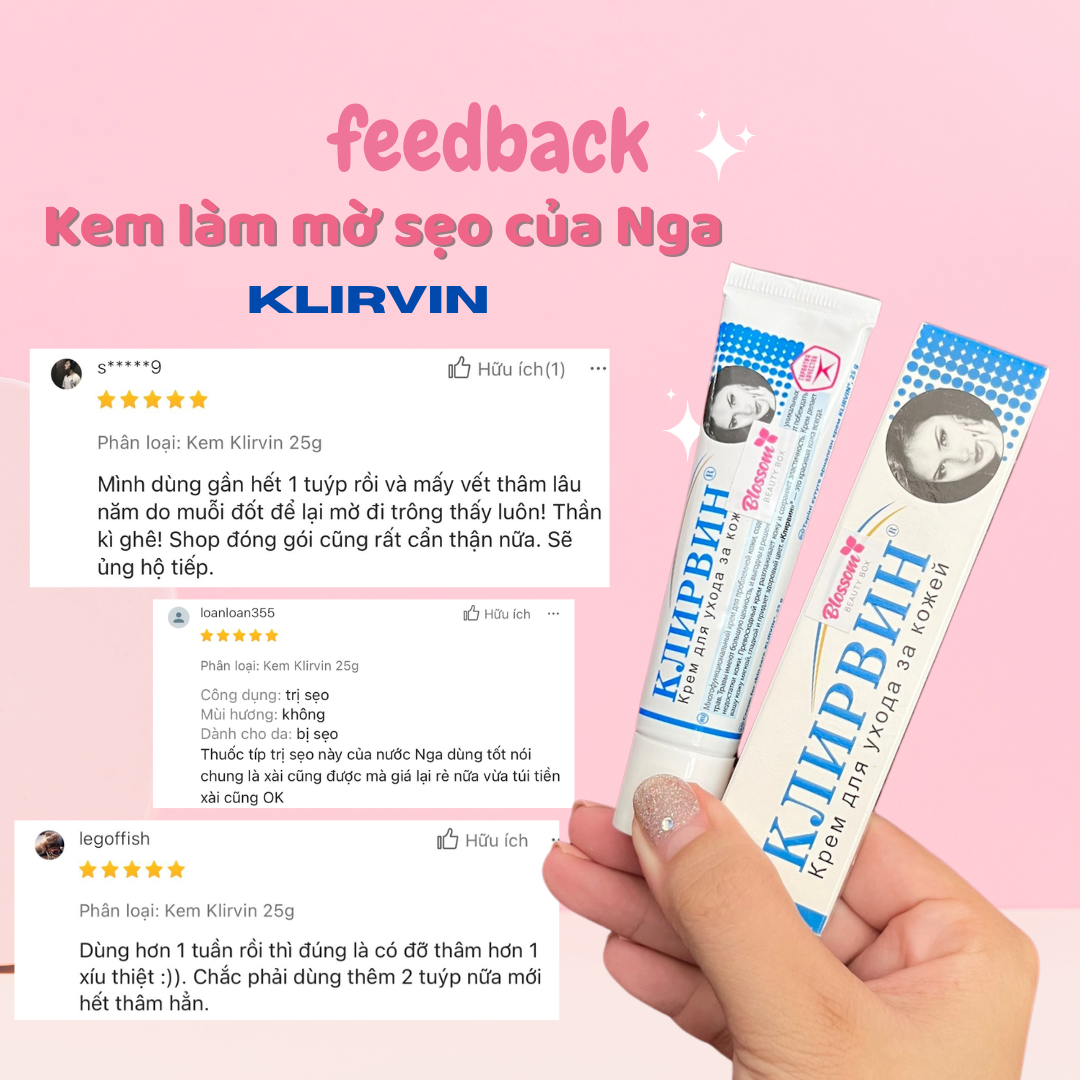 Kem làm mờ sẹo Nga Klirvin 25g