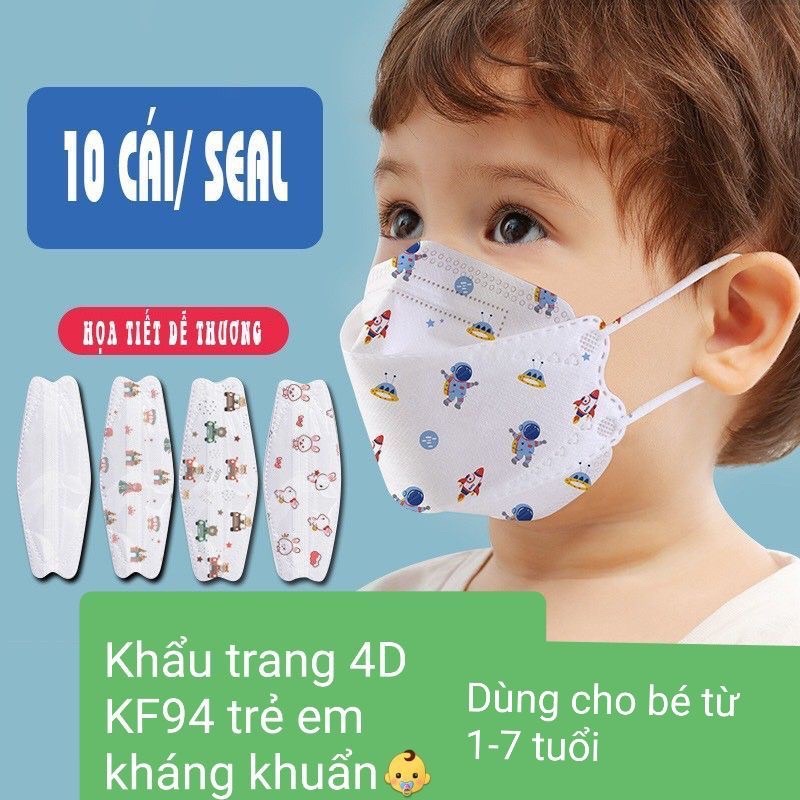 Khẩu trang KF94 trẻ em Khẩu trang 4D kháng khuẩn cho bé