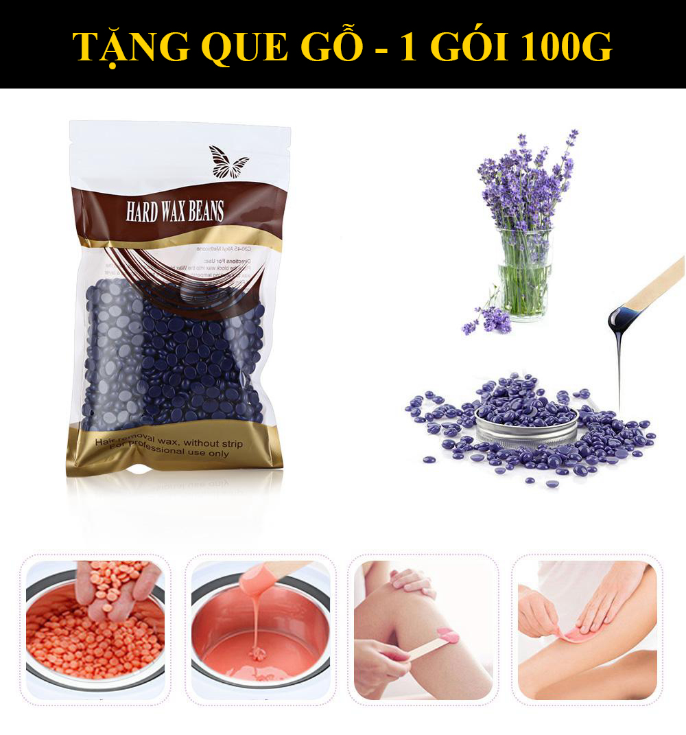 [HCM][SALE] Wax tẩy lông - Sáp wax lông nóng hạt đậu 100g tẩy tế bào chết cho da lông mọc chậm hơn - Tẩy lông
