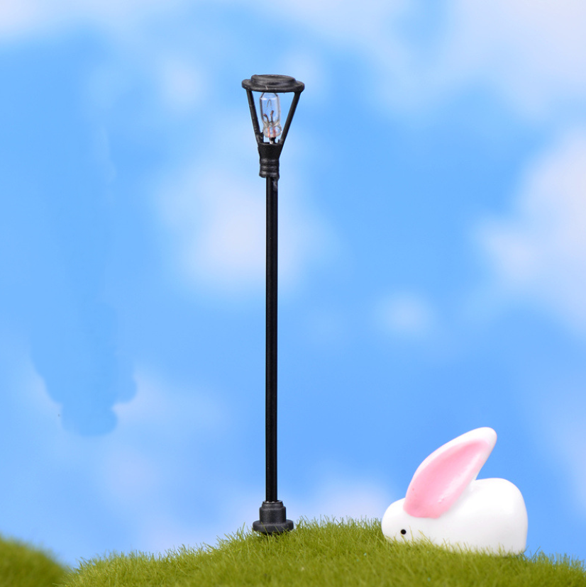 Phụ kiện trang trí tiểu cảnh: mẫu cột đèn đơn x 2 chi tiết