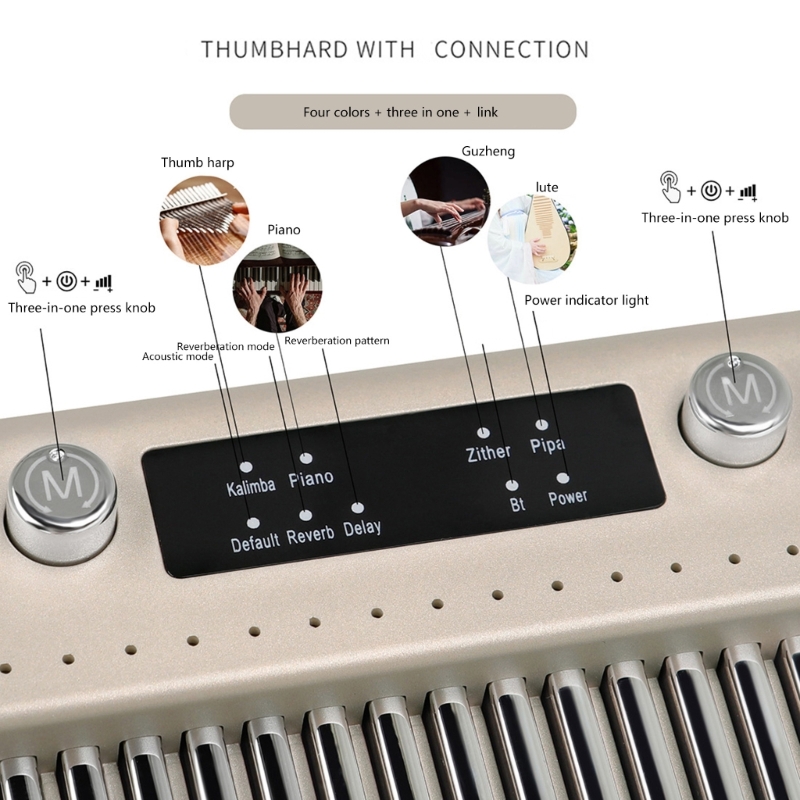 Bluetooth tương thích điện tử kalimba ngón tay cái Đàn Piano 17