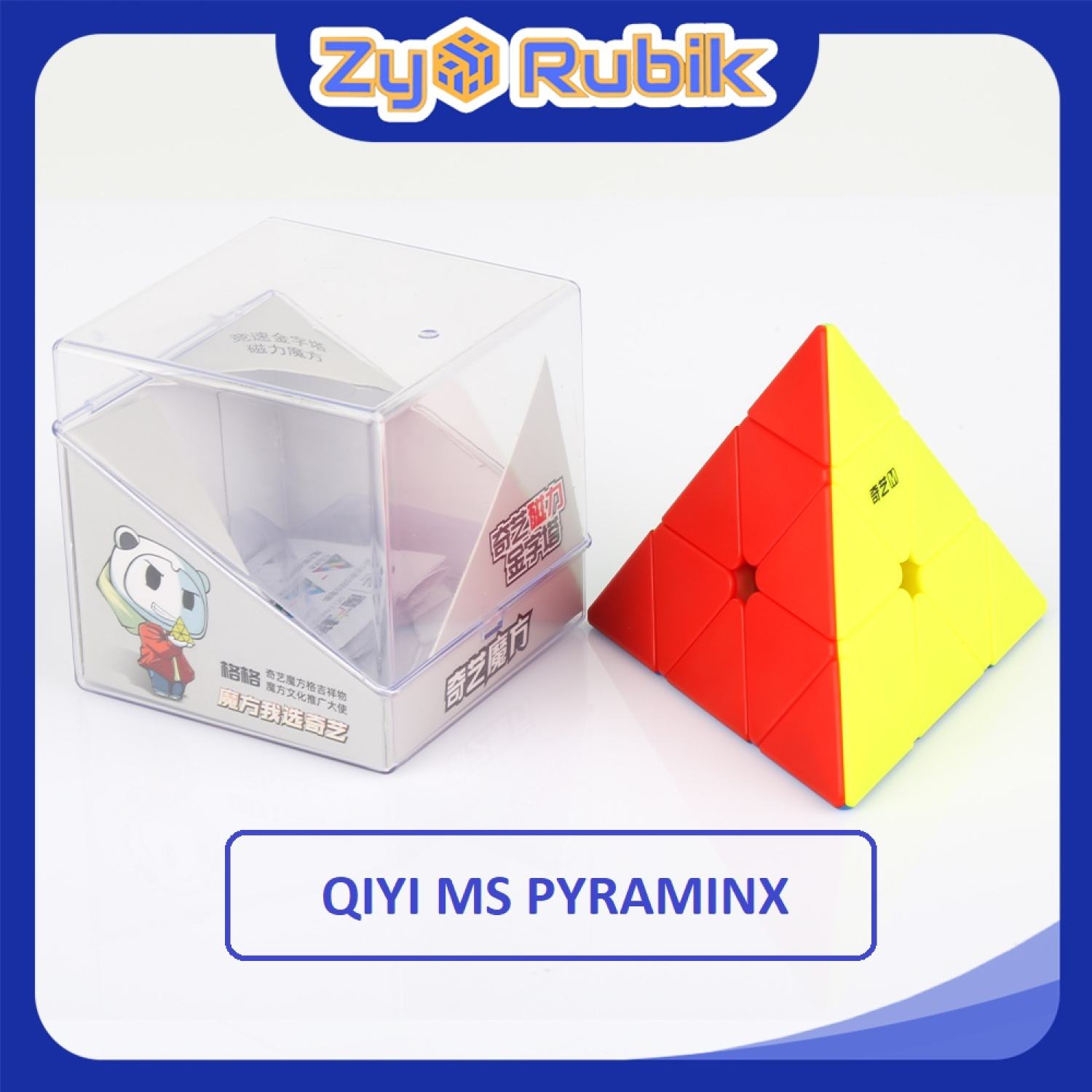 Rubik pyraminx 3x3 qiyi ms magnetic 2020 stickerless - zyo rubik