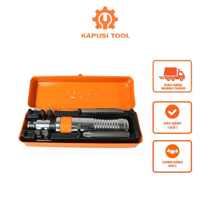 Bộ tua vít đóng xoay đảo chiều kapusi nhật bản 7 chi tiết, bảo hành 12 tháng