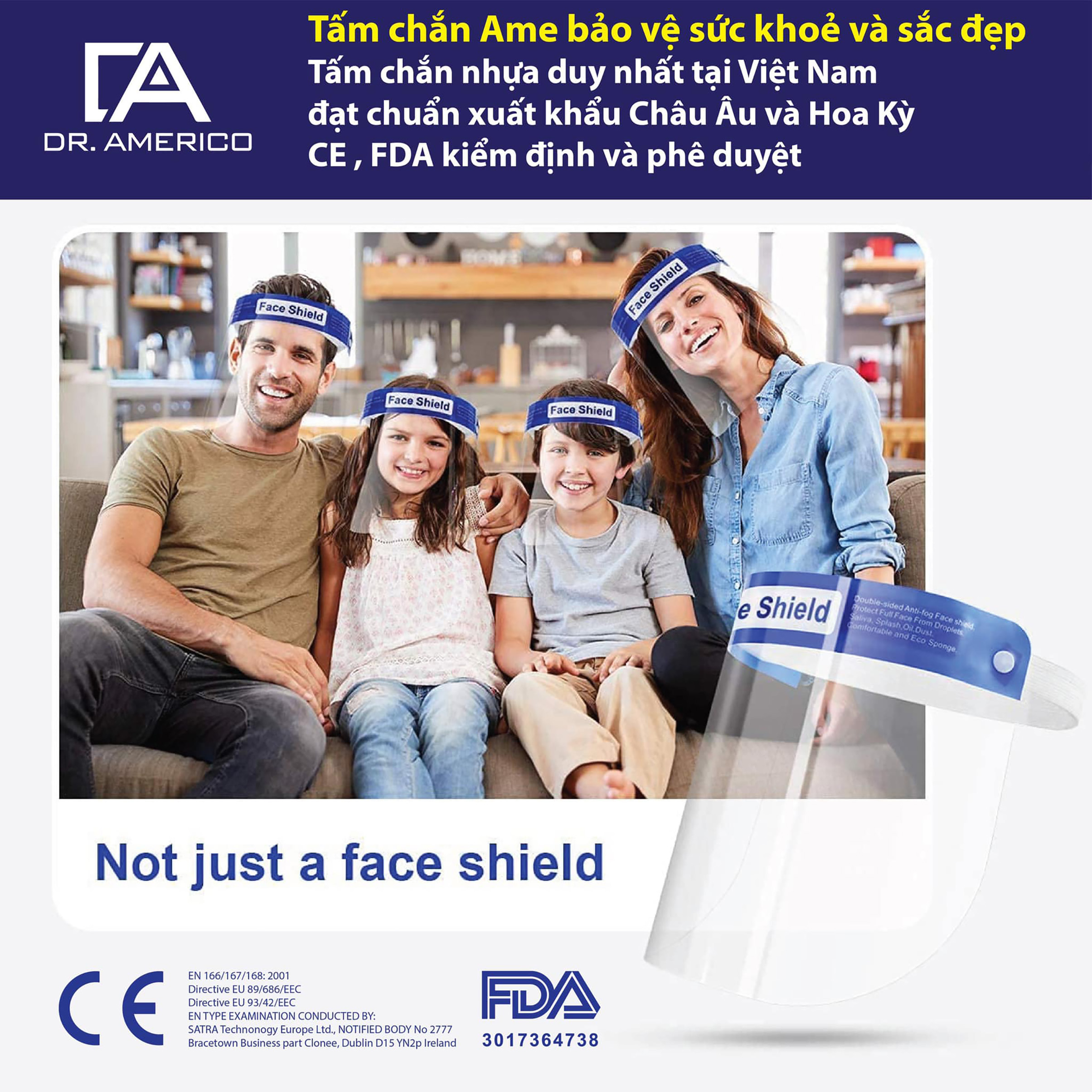 Mặt nạ chống dịch - face shield [tấm chắn ngăn giọt bắn face shield; ngăn ngừa văng bắn; phòng dịch hiệu quả tối ưu tiêu chuẩn ce fda]