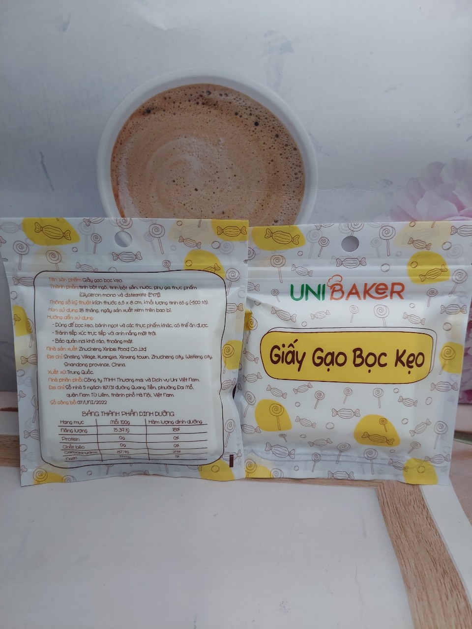 500 Giấy Gạo Bọc Kẹo Nougat ....8 x 6,5 cm Unibaker
