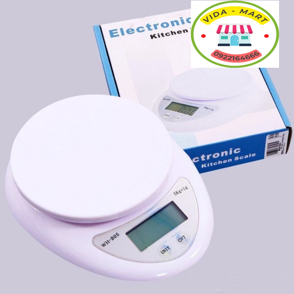 Cân tiểu ly điện tử nhà bếp mini định lượng 1g - 5kg làm bánh độ chính xác cao