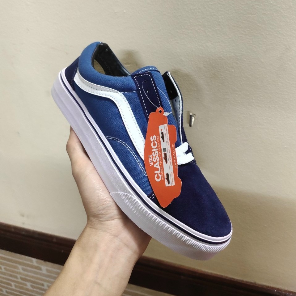 [TẶNG BOX+TẤT] Giày thể thao Vans xanh bản Trung nam nữ