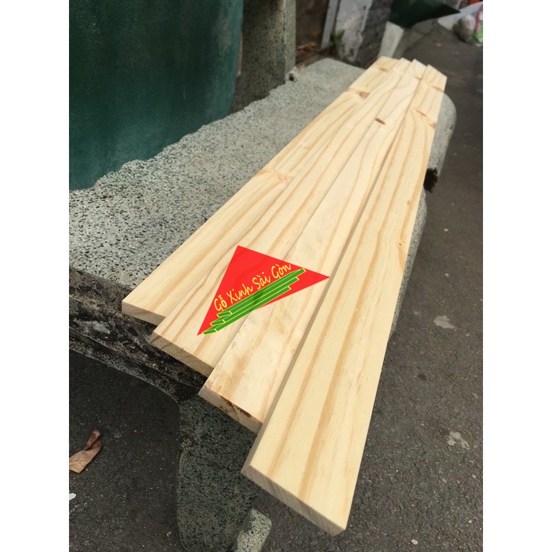 Combo 4 thanh gỗ thông dài 1m2, rộng 6cm, dày 1cm được bào láng đẹp 4 mặt