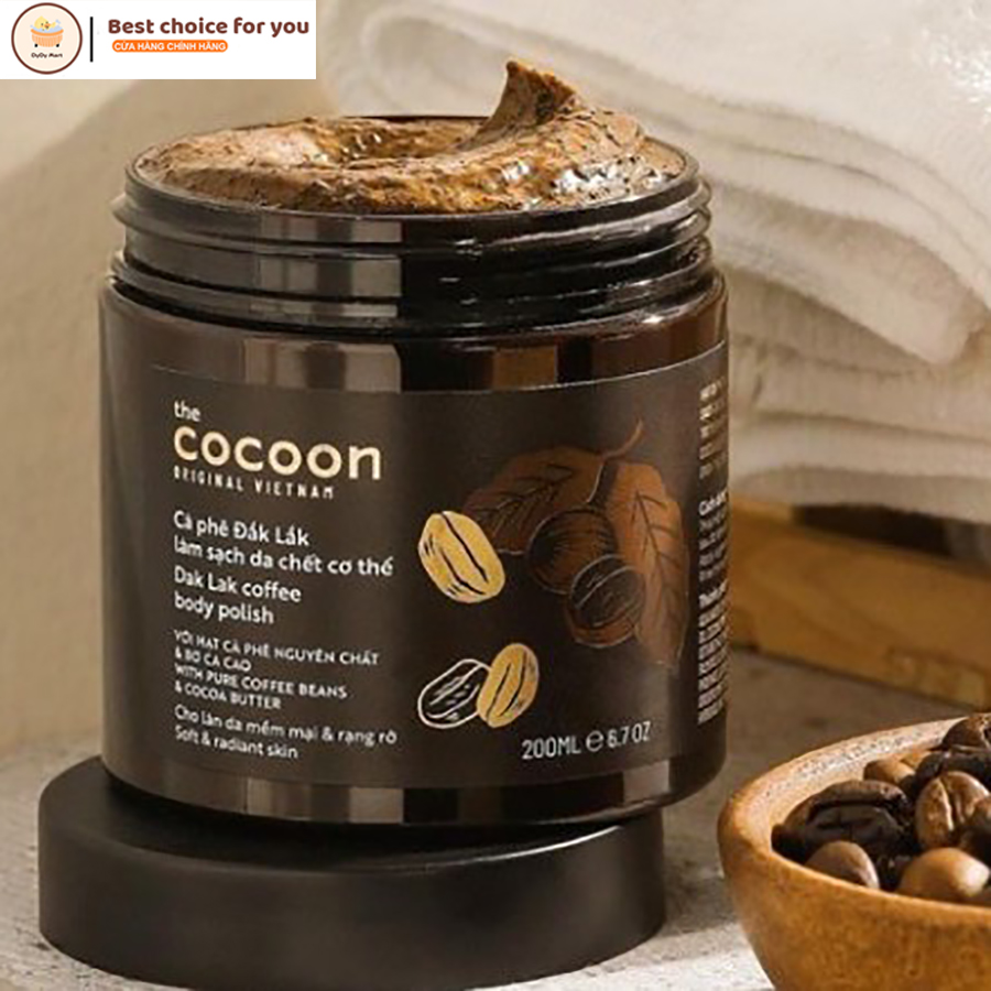 Cà phê đắk lắk tẩy tế bào chết cơ thể cocoon dak lak coffee body polish 200ml
