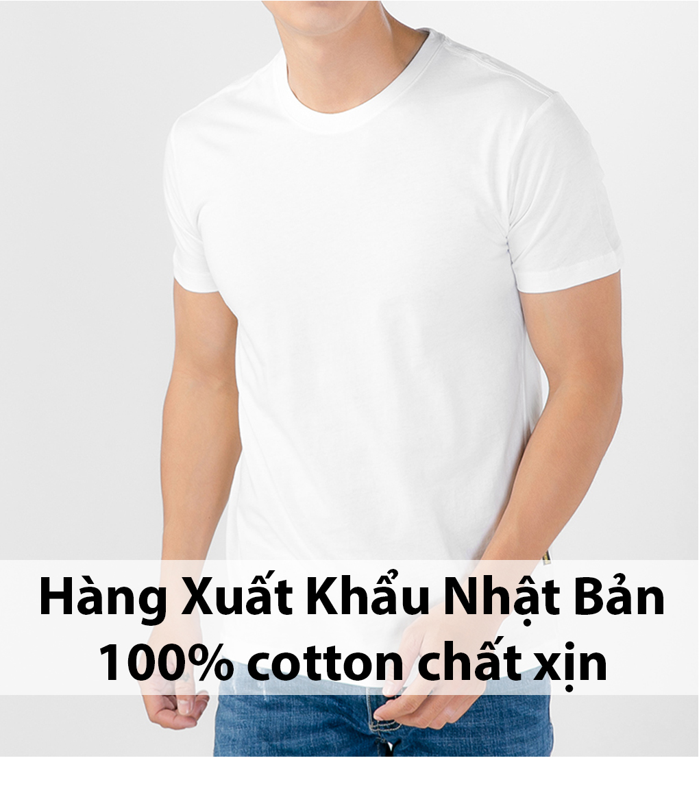Áo thun nam trắng trơn Gold Rhino cao cấp hàng xuất khẩu Nhật Bản 100% cotton chất xịn mềm mịn áo phông nam trắng trơn thấm hút mồ hôi thoáng mát