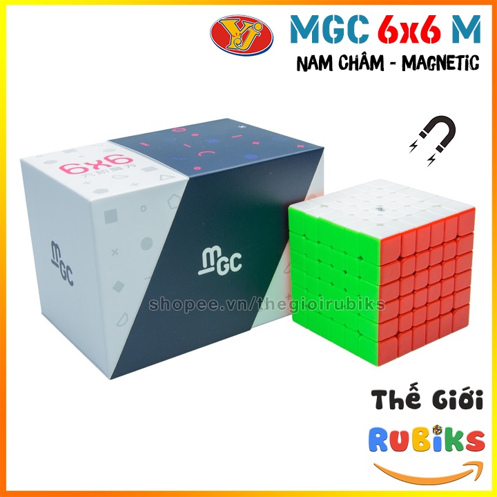 Rubik 6x6 yj mgc 6x6 có nam châm stickerless rubic không viền 6 tầng đồ chơi trí tuệ