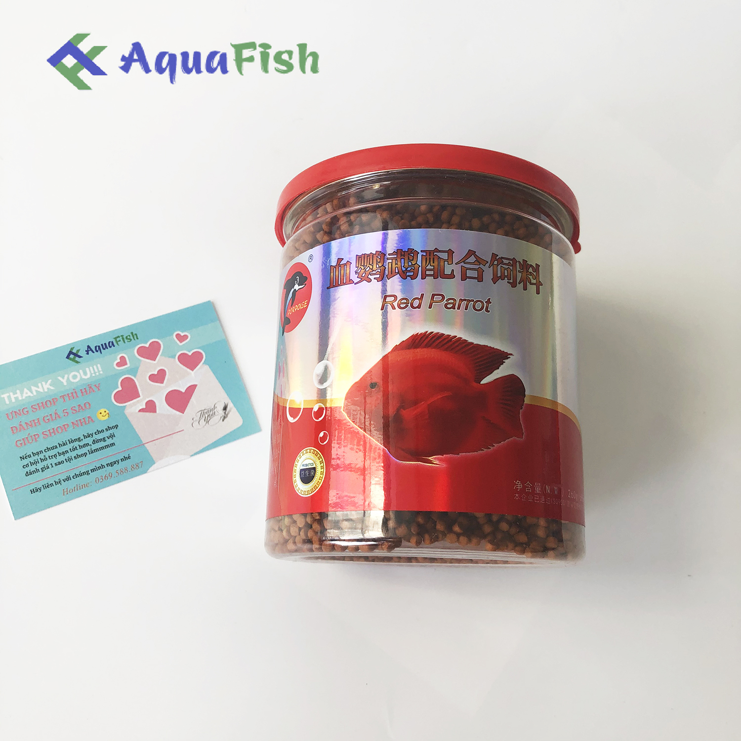 Thức ăn cho cá hồng két red parrot hộp 260g