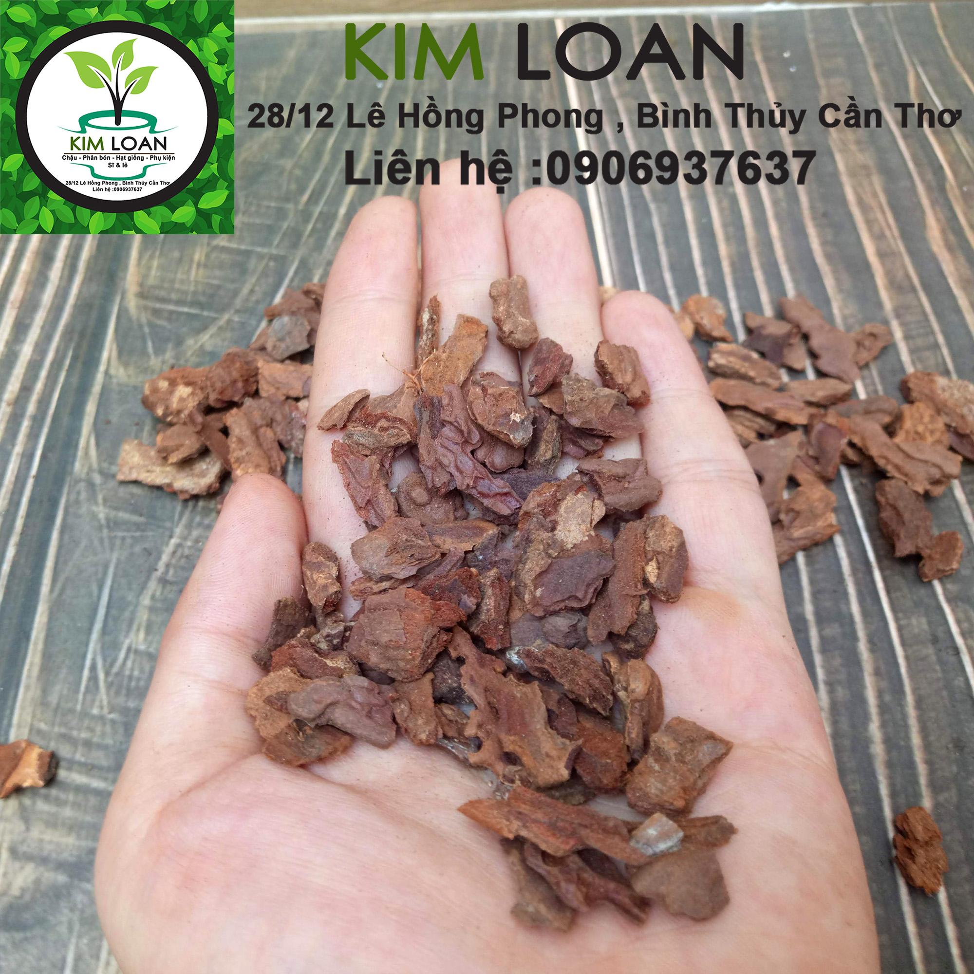 1kg vỏ thông khô mảnh nhỏ đã qua xử lí chuyên làm giá thể trồng lan