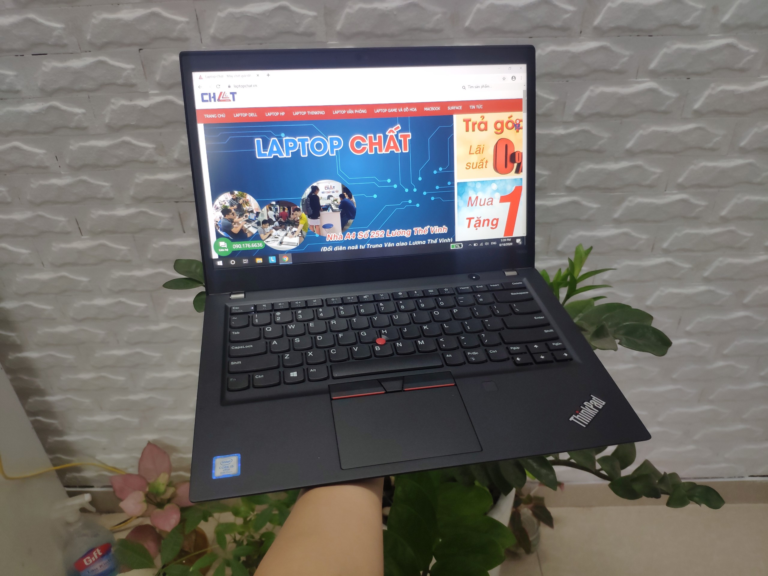 Lenovo Thinkpad T490s Core i5-8265U, Ram 16GB onboard , SSD 512GB, Intel HD Graphics 620, màn hình 14 inch Full HD IPS-Laptop Chất