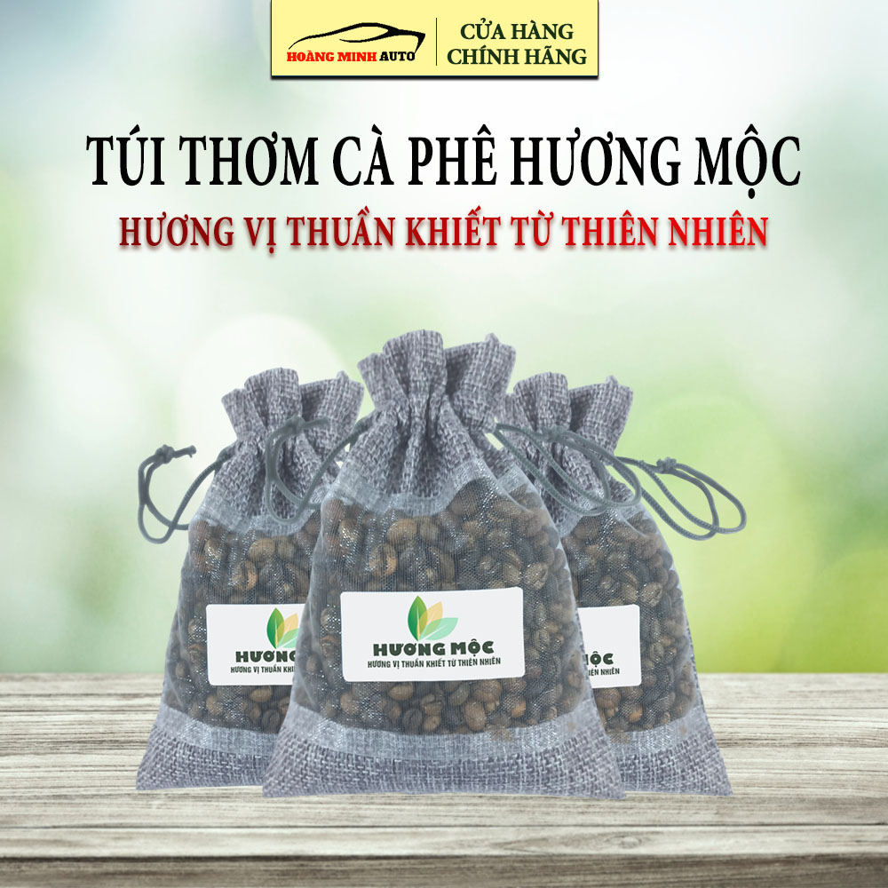 Túi thơm hạt cà phê treo xe ô tô Hương Mộc, treo tủ quần áo, phòng khách, phòng bếp khử mùi ẩm mốc
