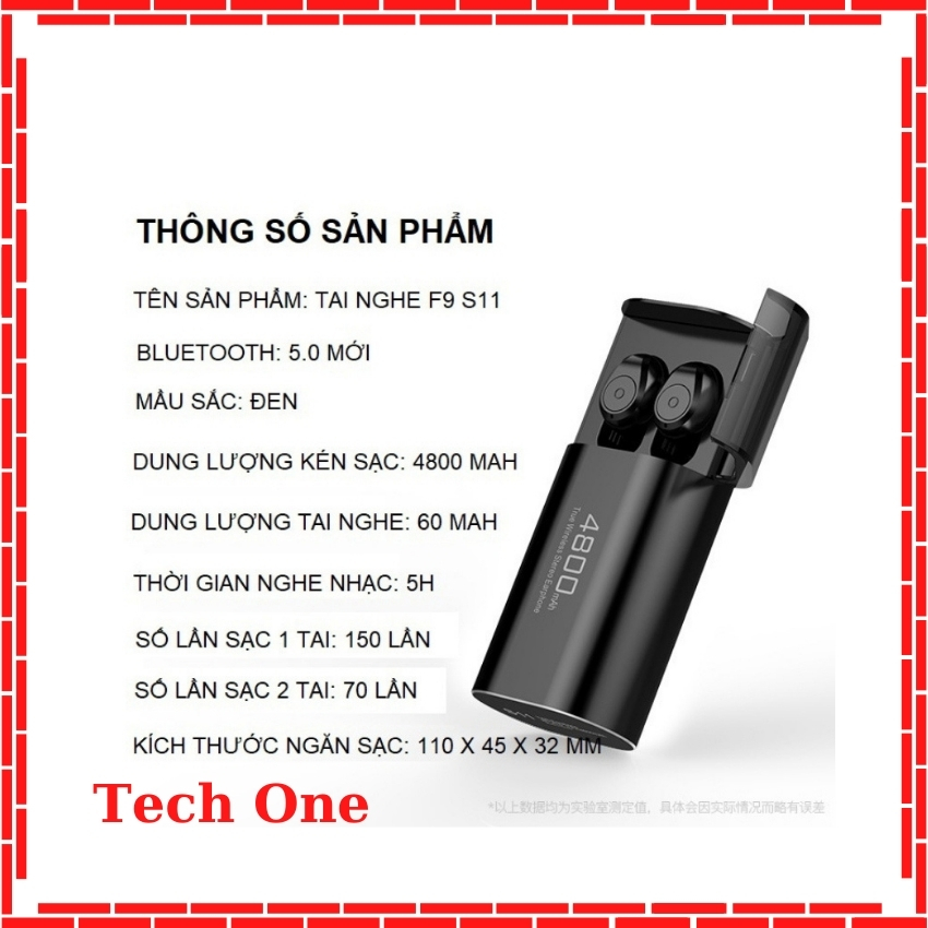 [ Nâng Cấp ] Tai nghe Bluetooth không dây nhét tai AMOI S11 Tech One F270 cho tất cả điện thoại Sony, Samsung, iphone, Apple, Oppo, ViVo, VSmart- dành cho gaming, buetooth 5.0, Kiêm pin sạc dự phòng - Phiên bản nâng cấp so với AMOI F9 - SMART2