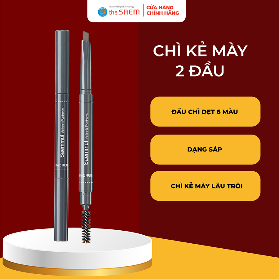 Chì Kẻ Mày Ngang 2 Đầu The Saem Saemmul Artlook Eyebrow (0.2g)