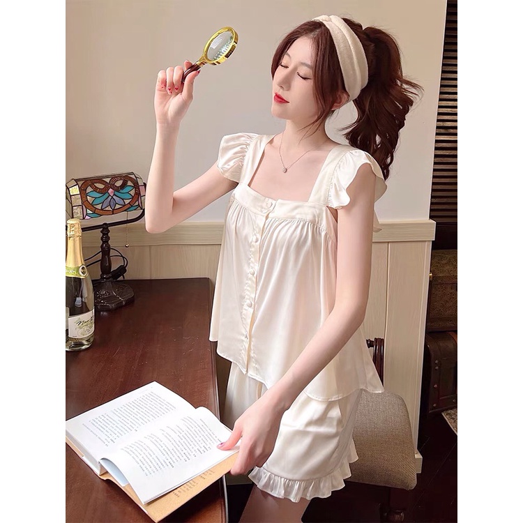 Bộ ngủ lụa cộc tay bộ ngủ dễ thương cao cấp ⚡️ free ship⚡️ c01