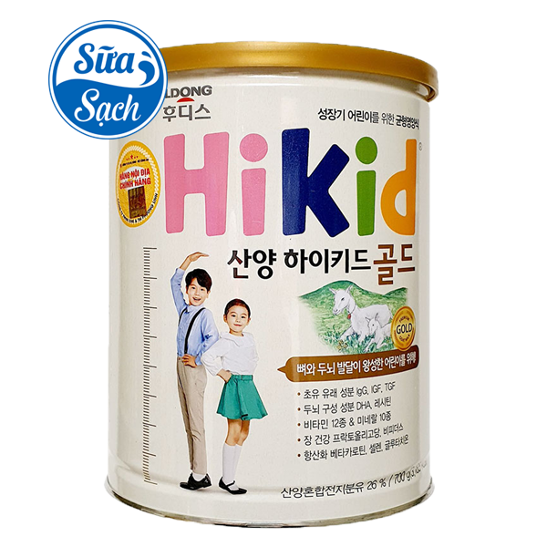 Sữa Hikid dê 700g nhập khẩu chính hãng từ Hàn Quốc
