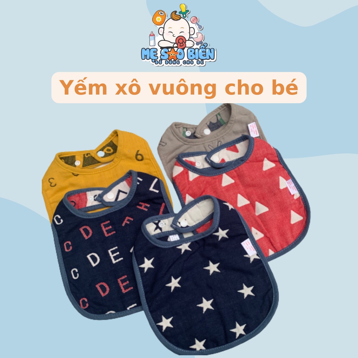 Yếm xô vuông yếm chữ U cho bé