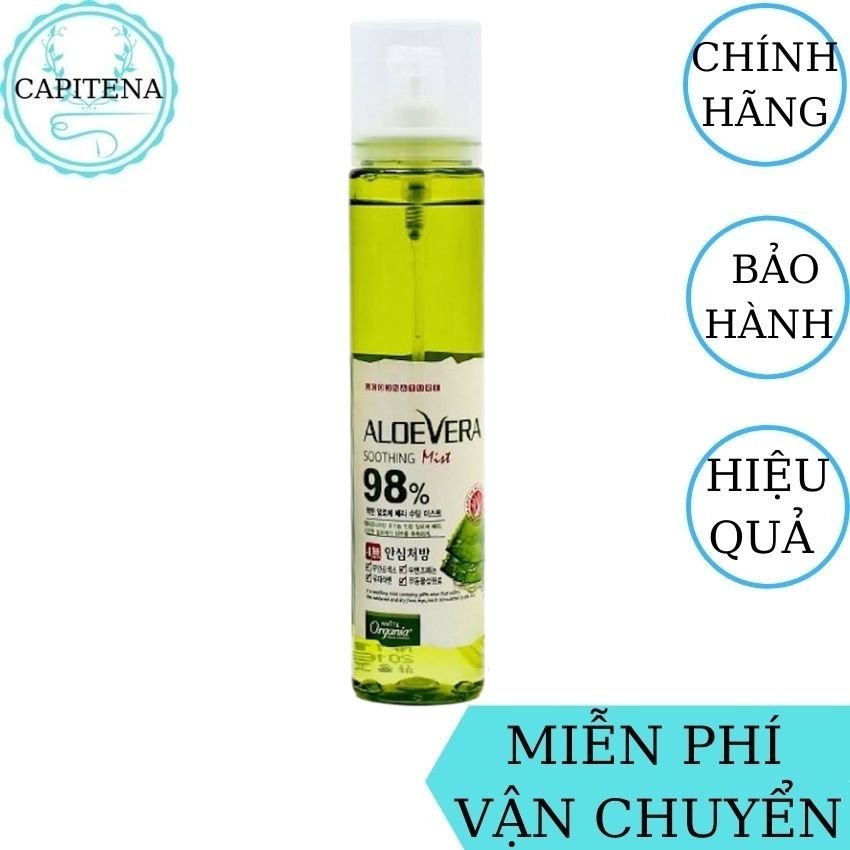 [FreeShip] Xịt Khoáng Chiết Xuất Lô Hội Nha Đam Aloe Vera Hàn Quốc CAPITENA cung cấp dưỡng chất cho da, cấp ẩm và làm dịu da - 118ml