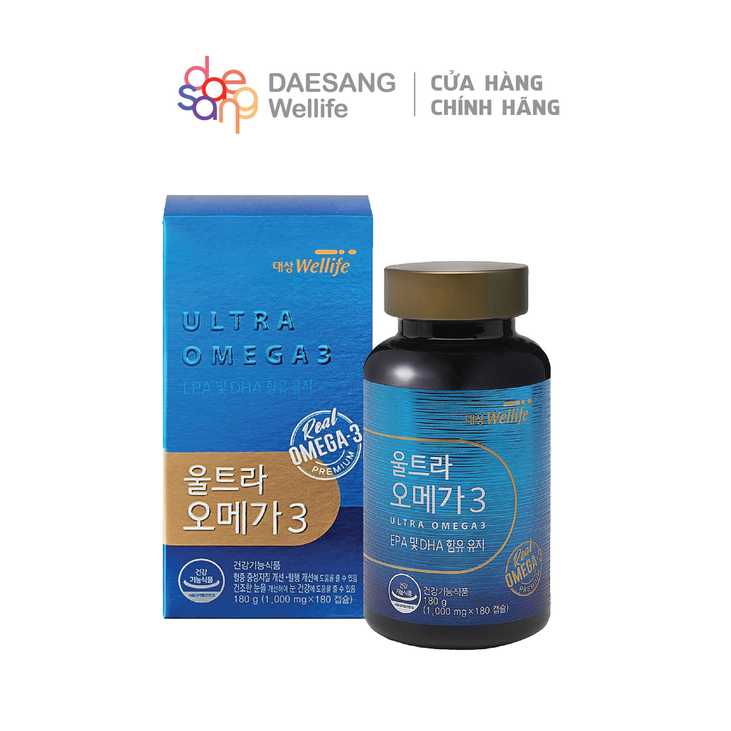 Viên uống Ultra Omega 3 Daesang Wellife 울트라 오메가3 180g (180캡슐) 180 viên