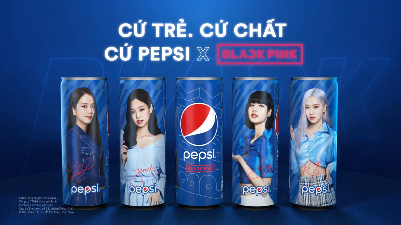 [HCM]( TỰ CHỌN MEMBER) 2 LON PEPSI x BLACKPINK BẢN MÀU XANH (Phiên bản có chữ kí & Limited Edtion) FULL 4 MEMBER