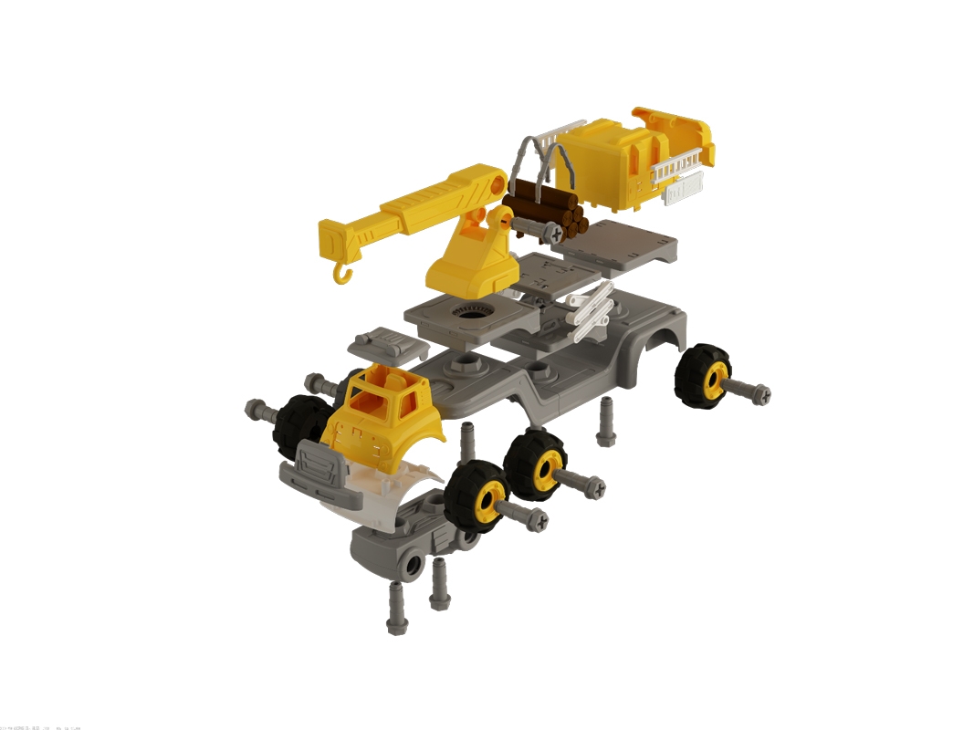 Fahasa - Bộ Đồ Chơi Lắp Ráp Vecto DIY 3 Trong 1 - Xe Cẩu, Xe Chở Gỗ, Xe Dụng Cụ OK1029
