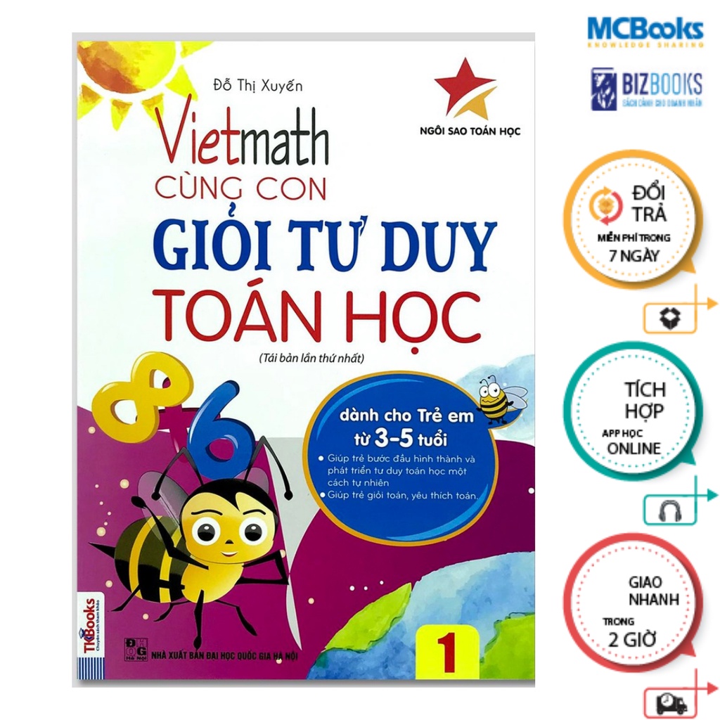 Sách - vietmath – cùng con giỏi tư duy toán học tập 1 - mcbooks