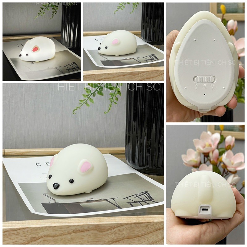 Đèn ngủ silicon , đèn ngủ cảm ứng hình chuột con dễ thương