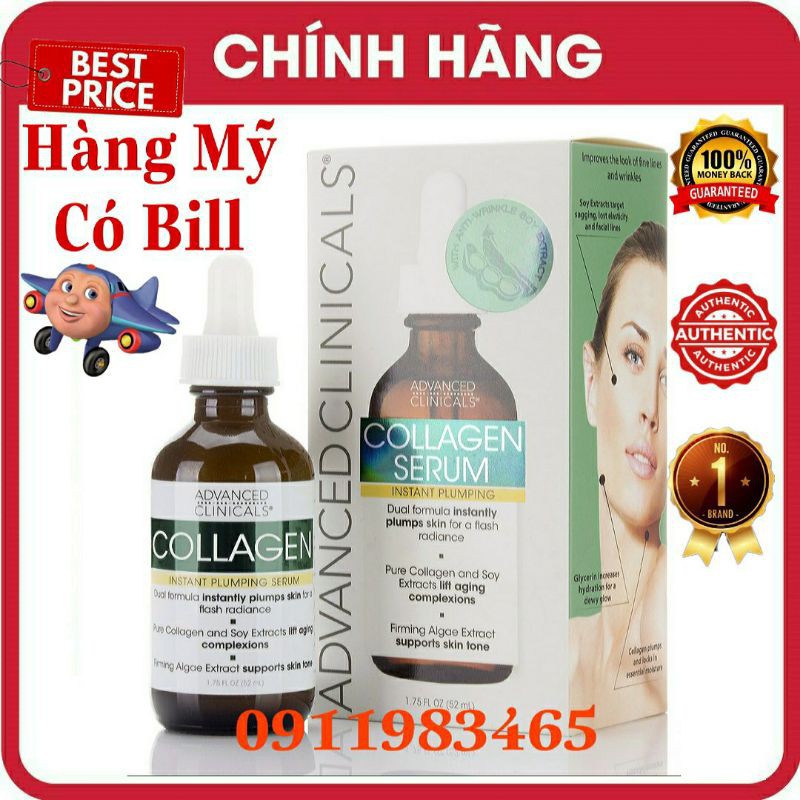[HCM]Advanced Clinicals Collagen Serum Dưỡng Chất Collagen Hàng Mỹ Cam Kết