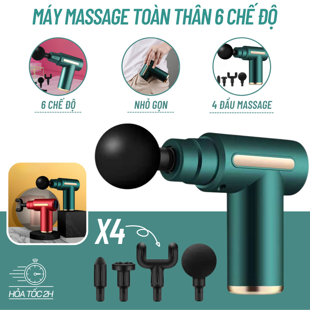 Máy Massage Cầm Tay mini 4 đầu 6 Cấp Độ lưng matxa cổ vai gáy máy mát xa cầm tay hỗ trợ mát xa chuyên sâu Máy massage cầm tay chăm sóc cơ bắp, phục hồi sức khỏe, máy masage các nhóm cơ sau tập luyện,giúp thư giãn cơ thể