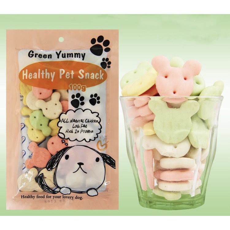 Bánh thưởng cho chó - bánh quy tròn và bánh gấu cho chó 100g