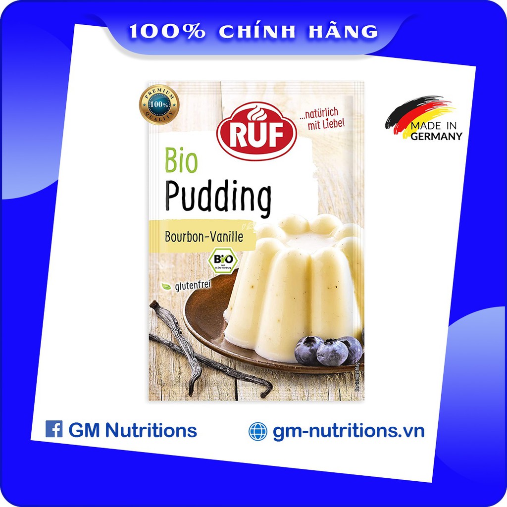 Bột làm bánh hữu cơ bio pudding ruf vani 40g đức